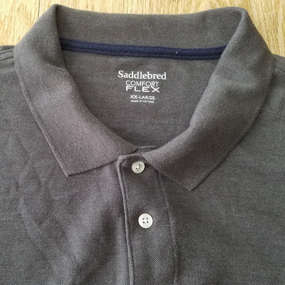 Saddlebred Men Comfort Flex Polo Shirt Size XXL Gray